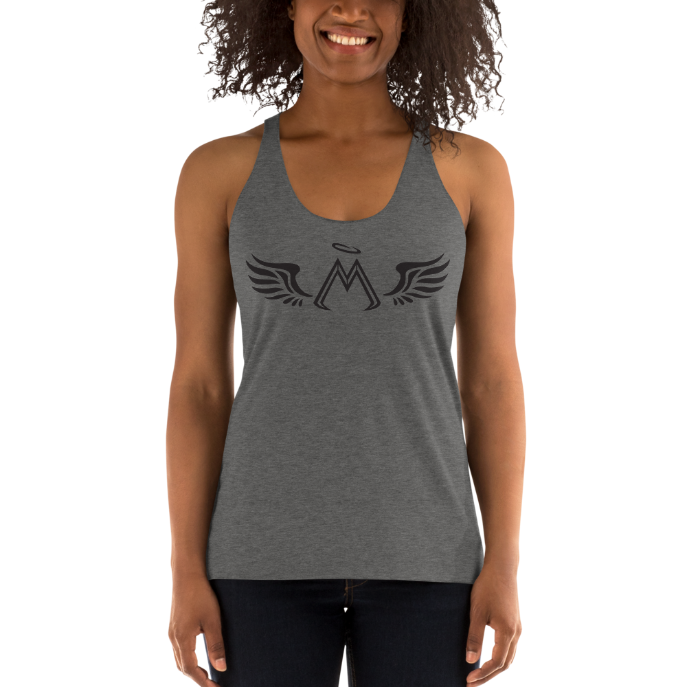 Dark Grey Racerback Tank With Black MM Iconic Logo
